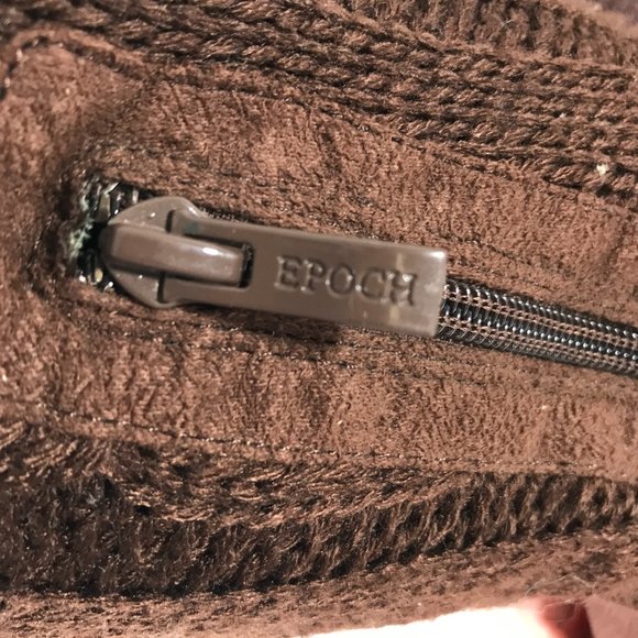 CA collection by Carrini Sweater suede winter tall boots 1/4 zipper side pom pom - Picture 9 of 9